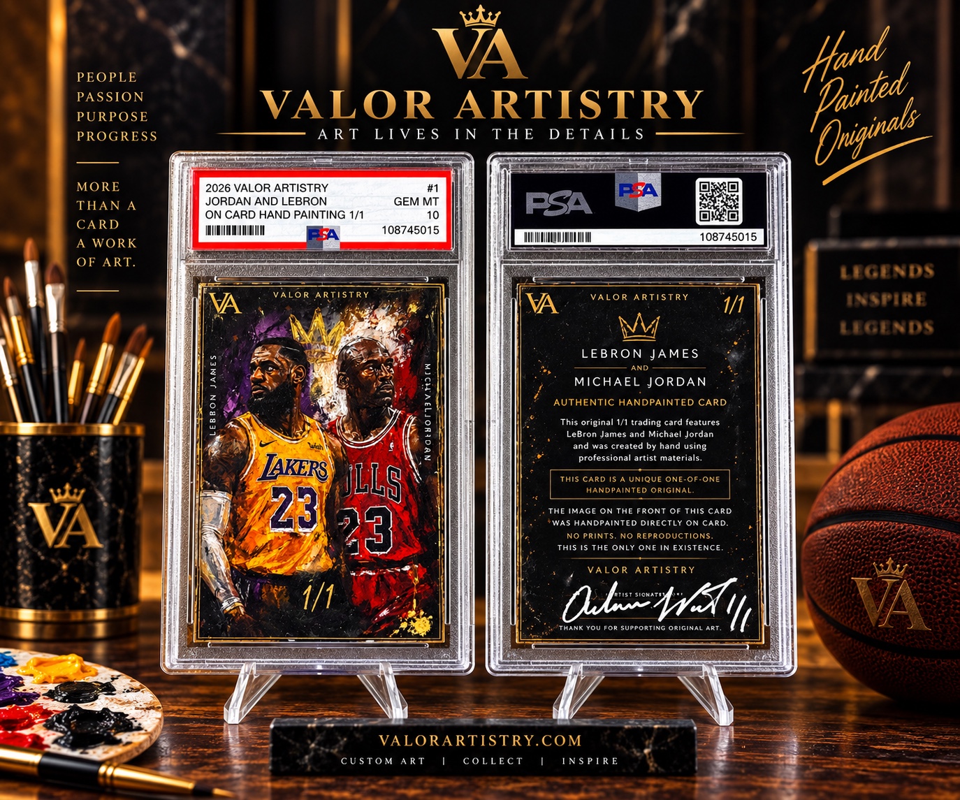 Michael Jordan and LeBron James Valor Artistry artwork